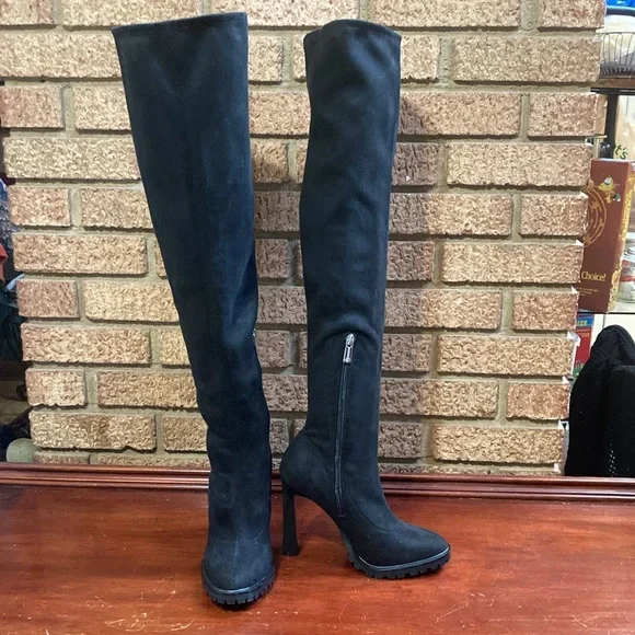 J LO over the knee black Coblin, stiletto boots. Size 7 1/2 M, By Jennifer Lopez - Picture 2 of 7